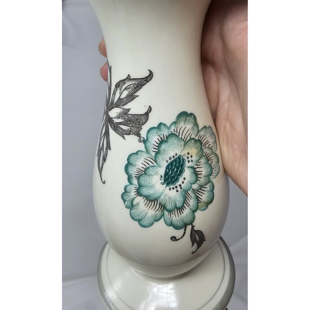 Vintage Schaubach Kunst Floral Tapered Hand Painted Vase Germany 8" Excellent - Picture 2 of 16